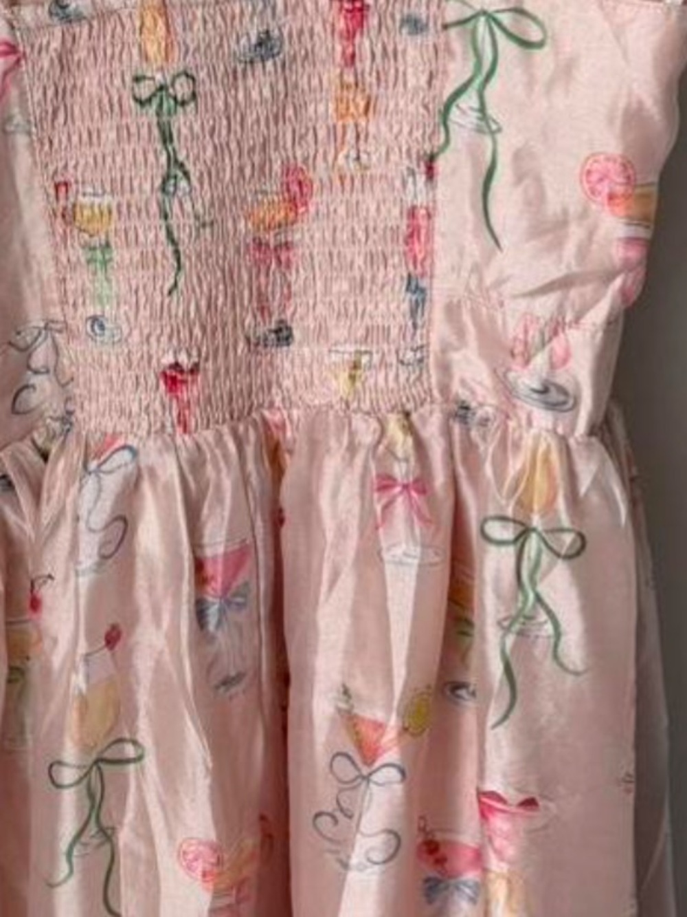 En Saison Cocktail Print Satin Midi Dress Romantic Resort - Picture 4 of 5